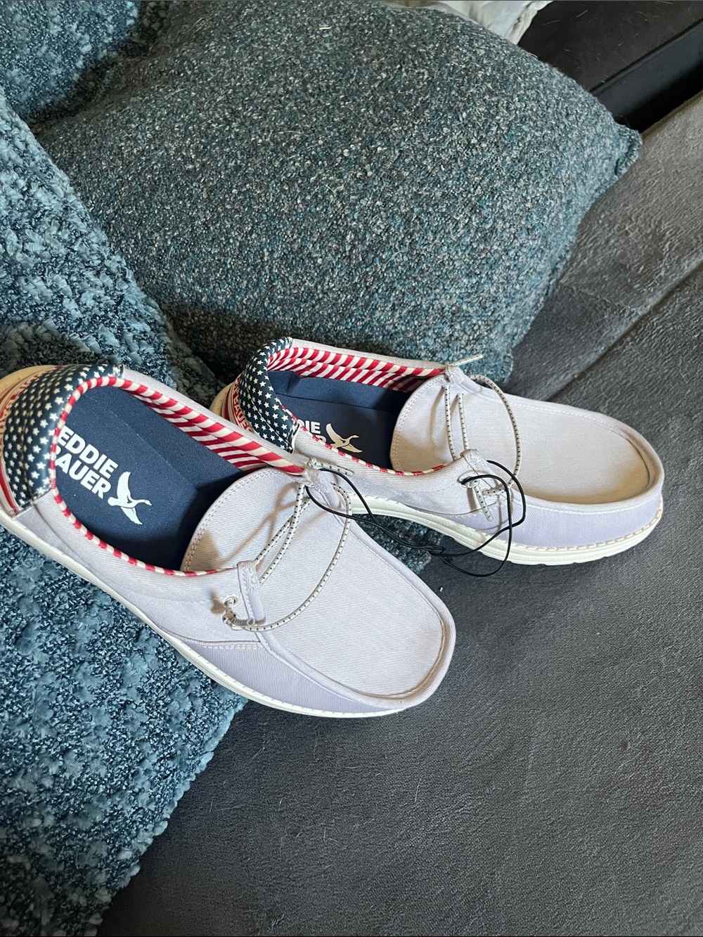 Eddie Bauer boat shoe Casual Men’s Slip-On Boat Shoes in Light Gray